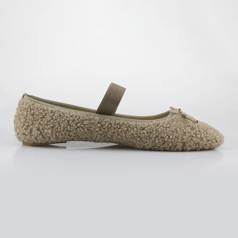 Faux Shearling Ballet Flats