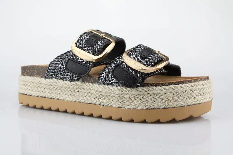 Raffia Flat Sandals